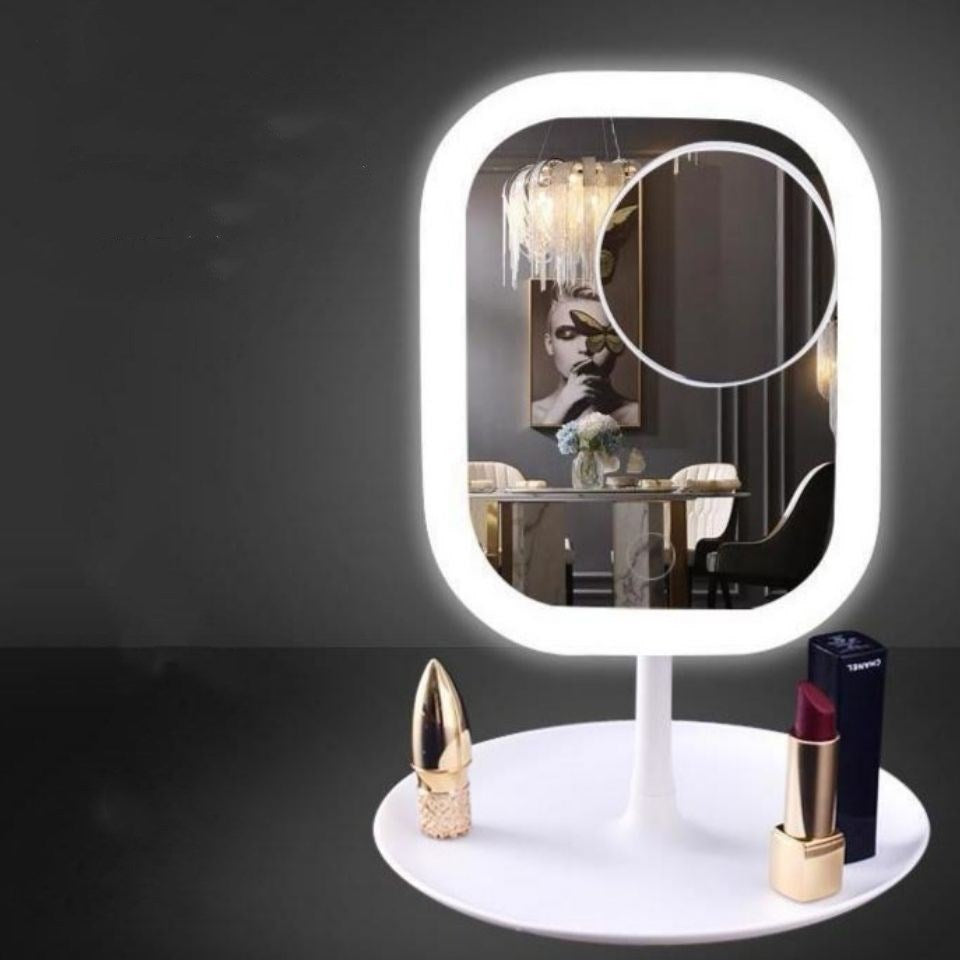 Desktop Dressing Mirror With Light Bulb