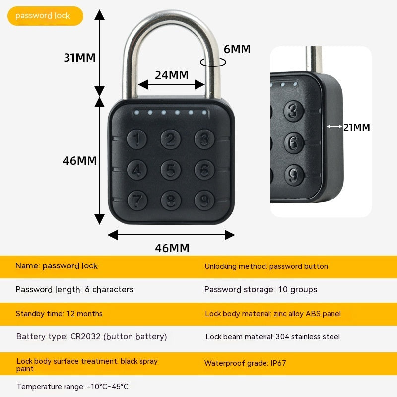 Fingerprint Lock Padlock Household